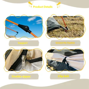 Instant Quick Setup Portable Windproof Tent, Lightweight Backpacking
