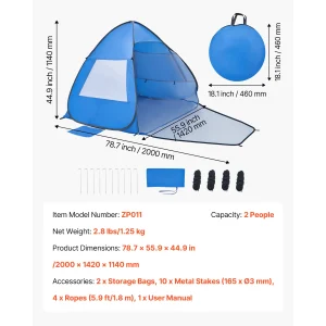 Portable Sun Shade Canopy Easy Setup