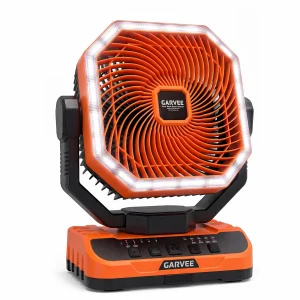 Portable Camping Rechargeable Battery Powered Fan With Remote Timer LED Light