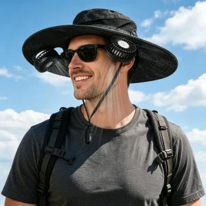 Unisex Rechargeable Hands Free Fan Bucket Hat