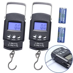 2 Pack Fish, Portable Luggage Weight Scale with Backlight