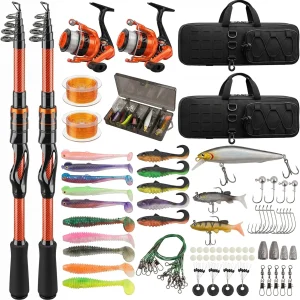 Telescopic Fishing Rod and Spinning Reel Combo Set